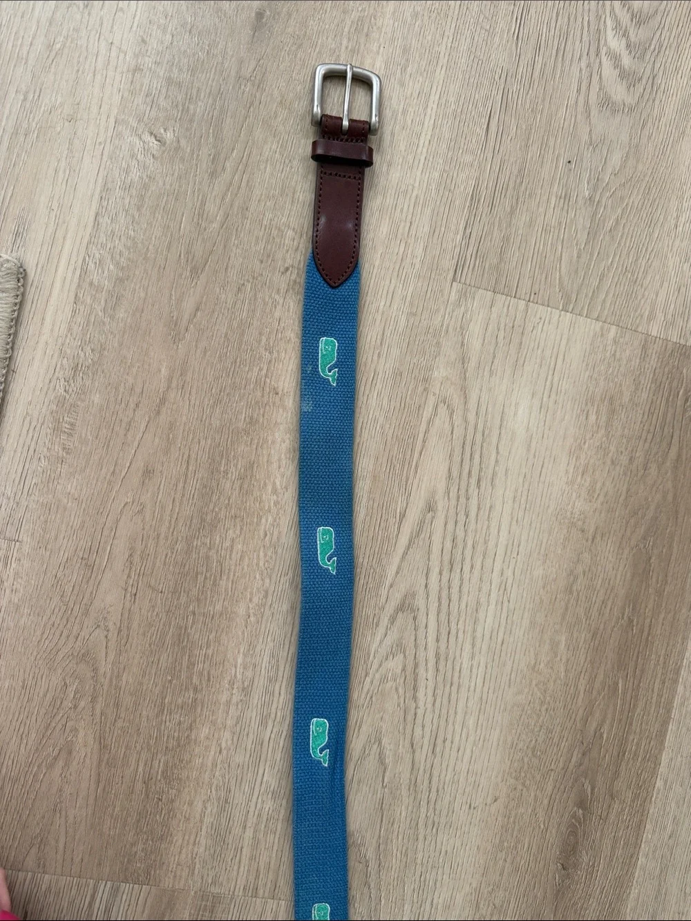 Men's Vineyard Vines belt blue with green whales